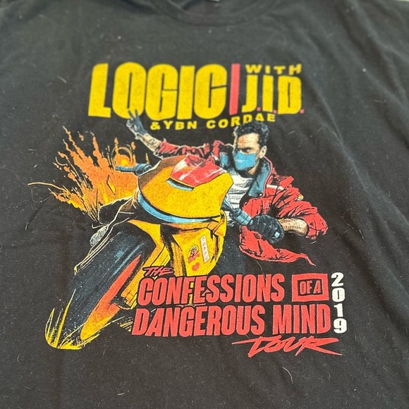 Logic and JID XL Confession Of A Beautiful Mind 2019 Tour Black Graphic Tee. - Picture 3 of 6